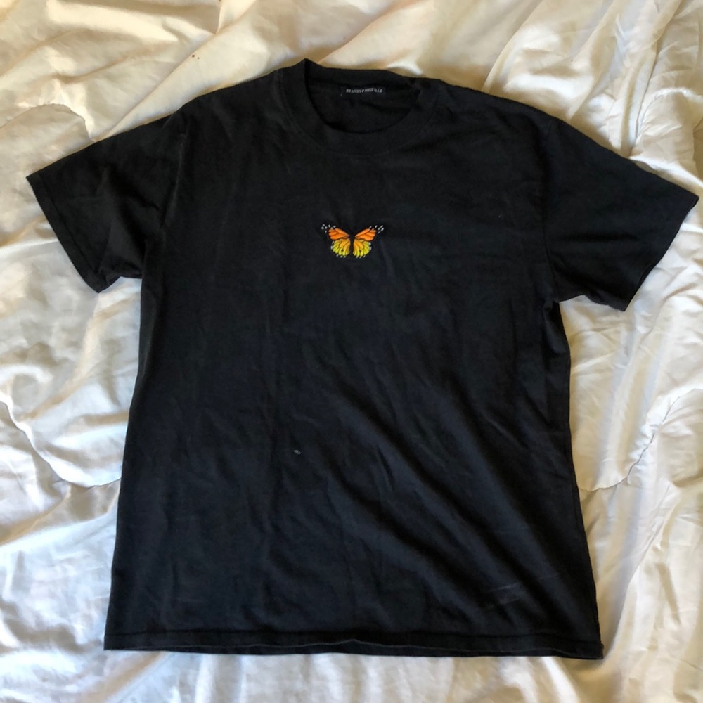 Black butterfly tee